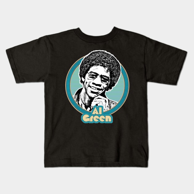 Al Green / Retro Aesthetic 70s Style Fan Design Kids T-Shirt by DankFutura